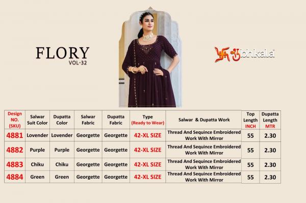 Kf Flory Vol 32 Georgette Designer Wear Salwar With Dupatta Collection